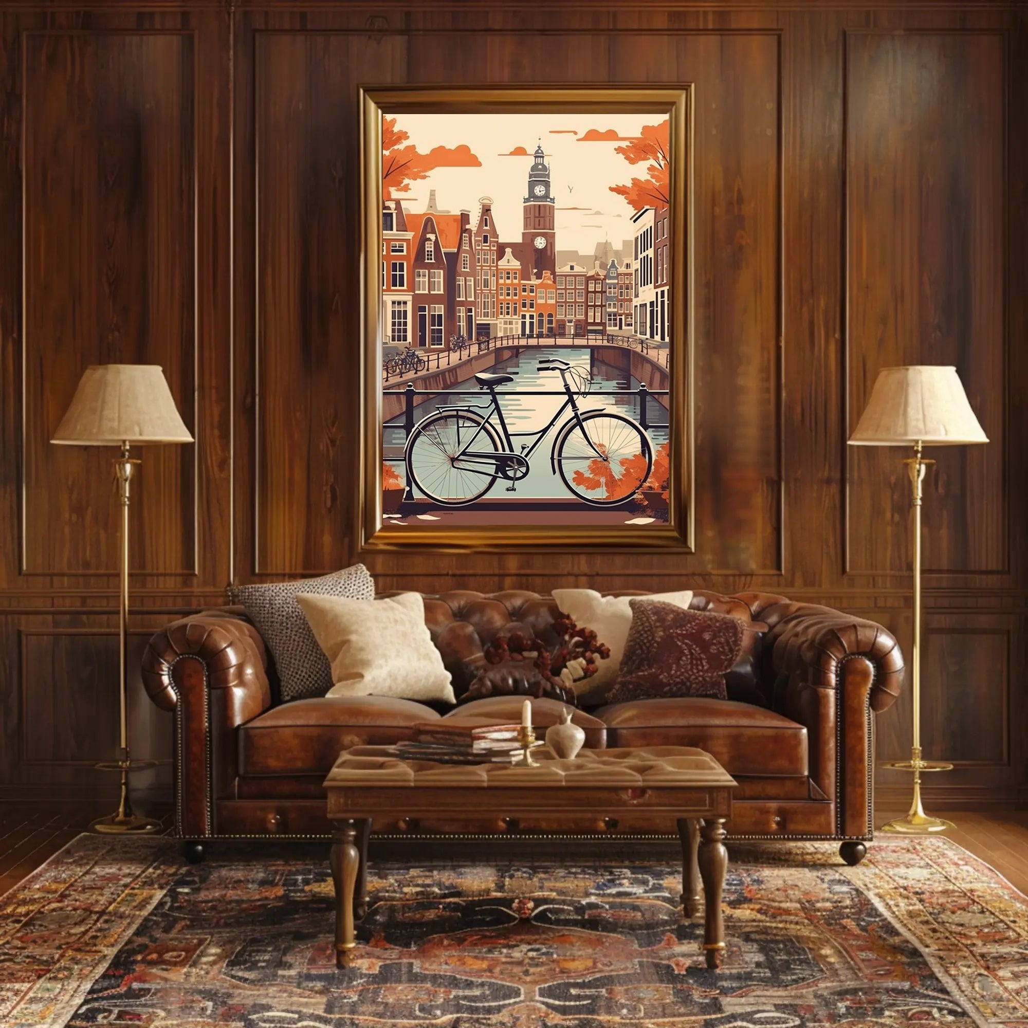 Amsterdam Canal Serene Autumn Travel Poster PosterGoat