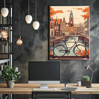Amsterdam Canal Serene Autumn Travel Poster PosterGoat