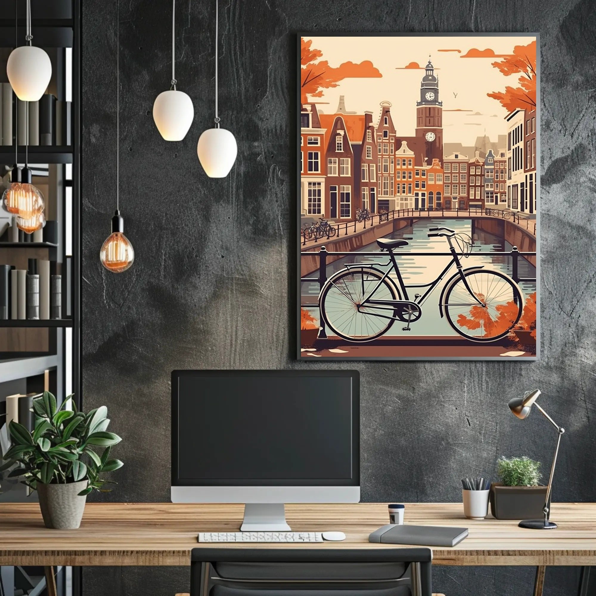 Amsterdam Canal Serene Autumn Travel Poster PosterGoat