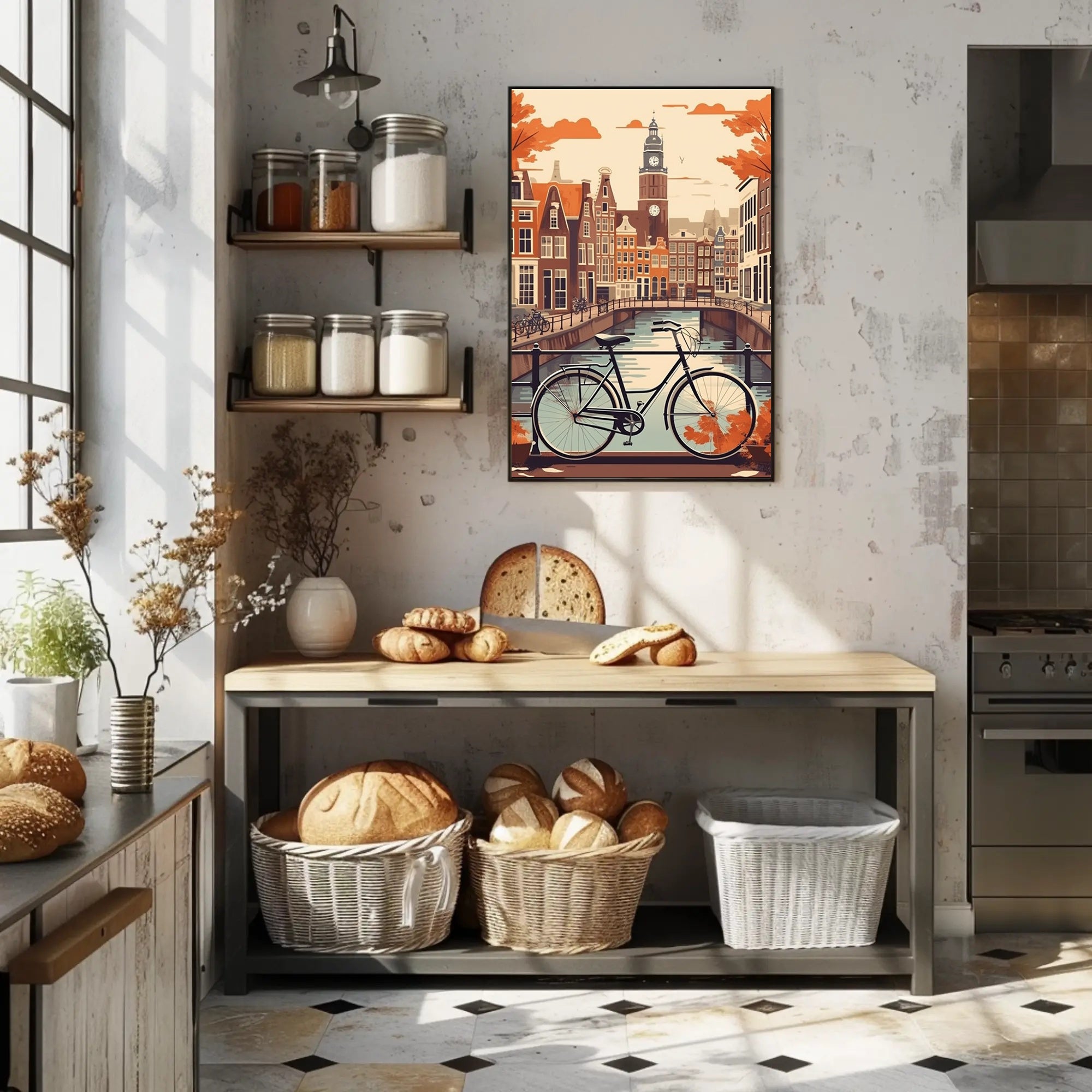 Amsterdam Canal Serene Autumn Travel Poster PosterGoat