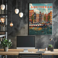 Amsterdam Canal View Poster PosterGoat