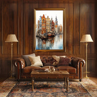 Amsterdam Canal View: Watercolor Serenity Travel Poster PosterGoat