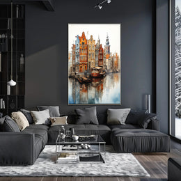 Amsterdam Canal View: Watercolor Serenity Travel Poster PosterGoat