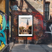 Amsterdam Canal and Bridge Travel Poster PosterGoat