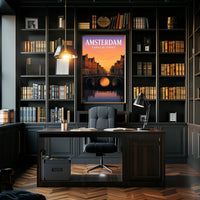 Amsterdam Canal at Sunset Poster PosterGoat
