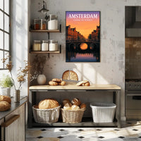 Amsterdam Canal at Sunset Poster PosterGoat