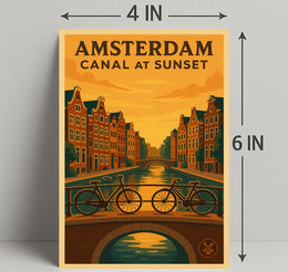 Amsterdam Canal at Sunset Poster PosterGoat