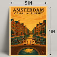 Amsterdam Canal at Sunset Poster PosterGoat
