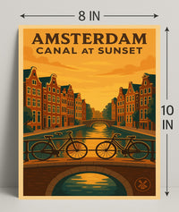 Amsterdam Canal at Sunset Poster PosterGoat