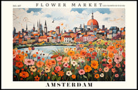 Amsterdam Flower Market Vibrance Urban or Cityscape Poster PosterGoat