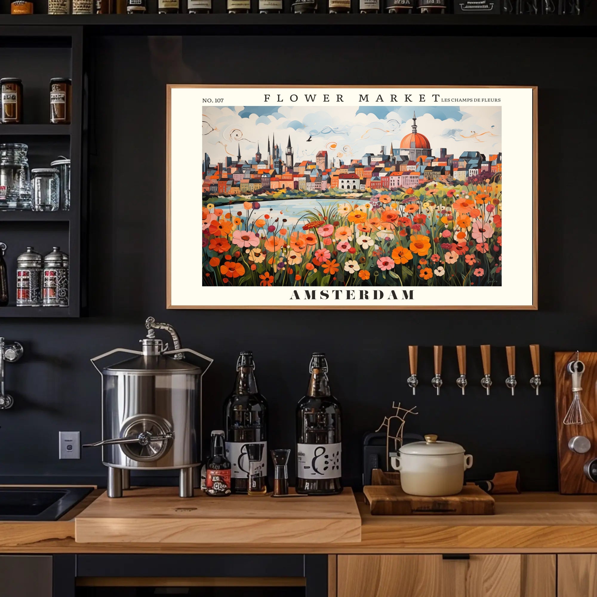 Amsterdam Flower Market Vibrance Urban or Cityscape Poster PosterGoat