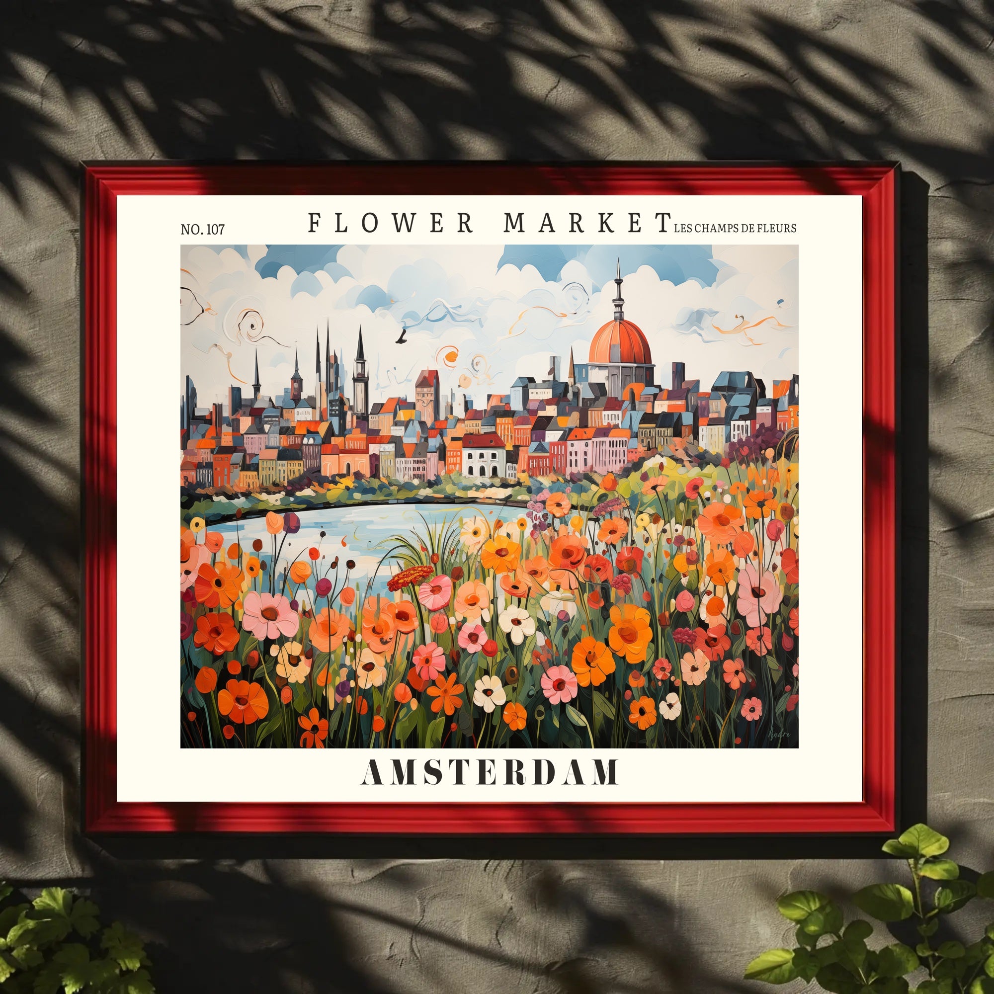 Amsterdam Flower Market Vibrance Urban or Cityscape Poster PosterGoat