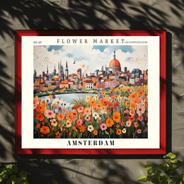 Amsterdam Flower Market Vibrance Urban or Cityscape Poster PosterGoat