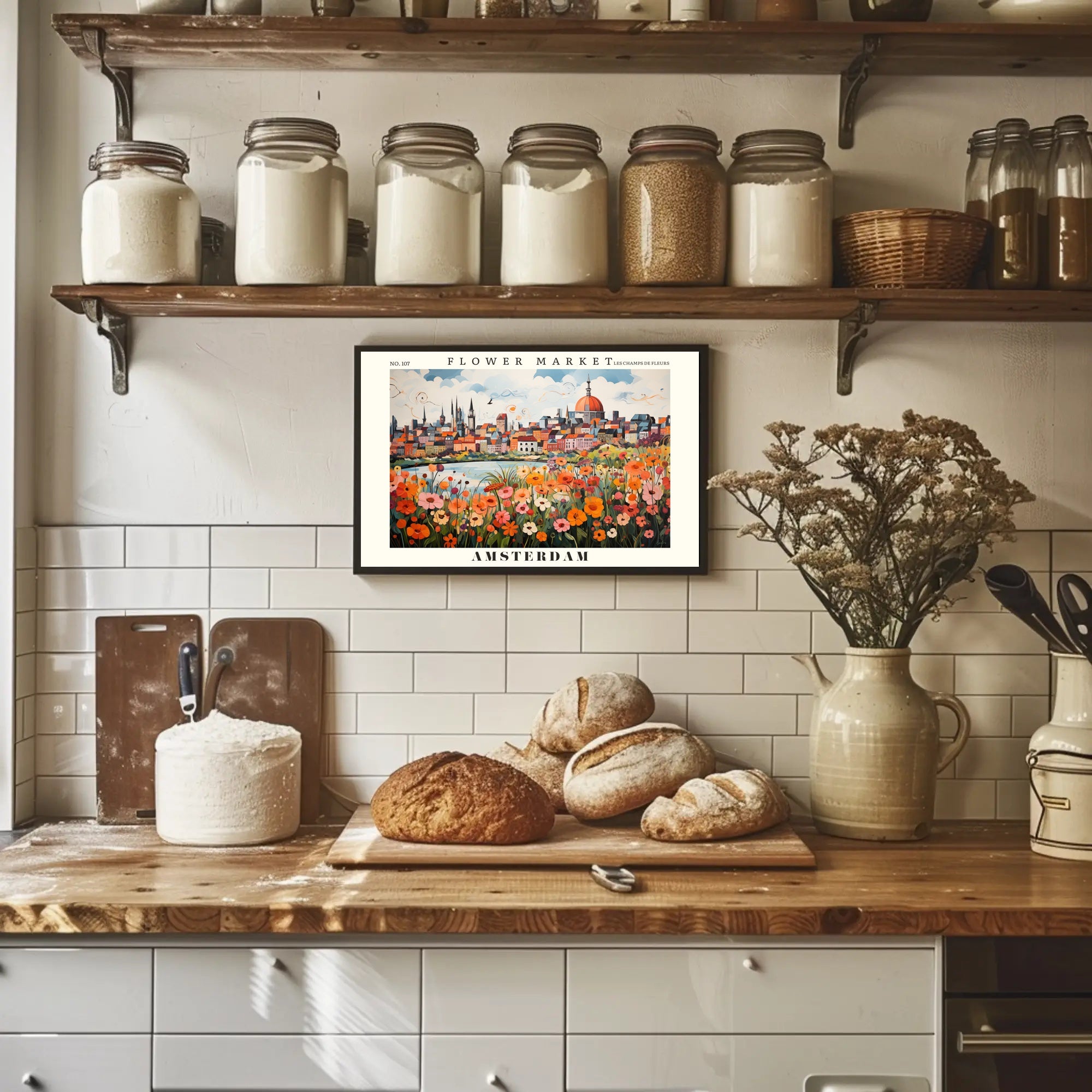 Amsterdam Flower Market Vibrance Urban or Cityscape Poster PosterGoat