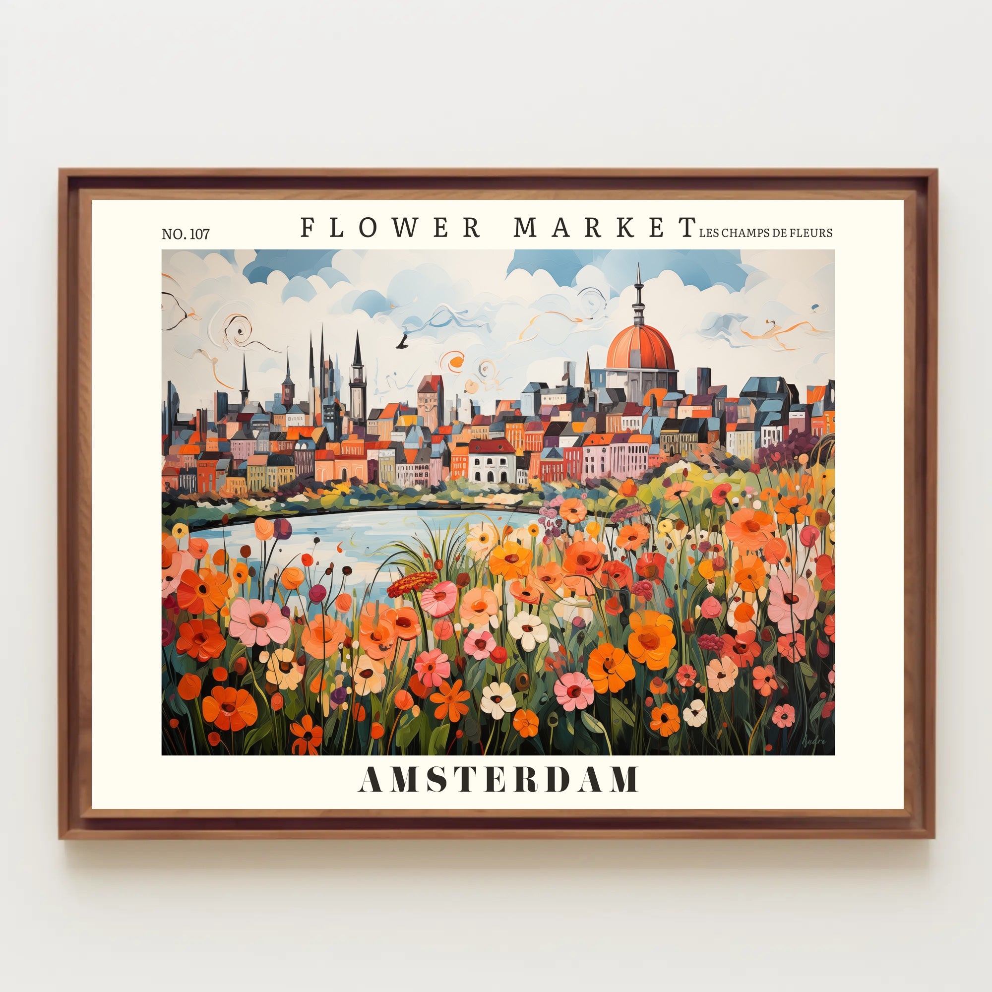 Amsterdam Flower Market Vibrance Urban or Cityscape Poster PosterGoat