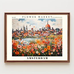 Amsterdam Flower Market Vibrance Urban or Cityscape Poster PosterGoat
