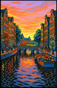 Amsterdam at Sunset Poster PosterGoat