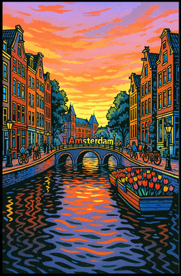 Amsterdam at Sunset Poster PosterGoat