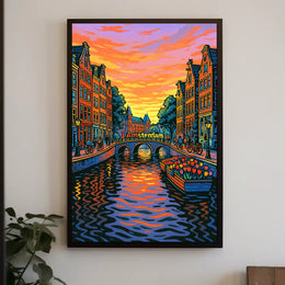 Amsterdam at Sunset Poster PosterGoat