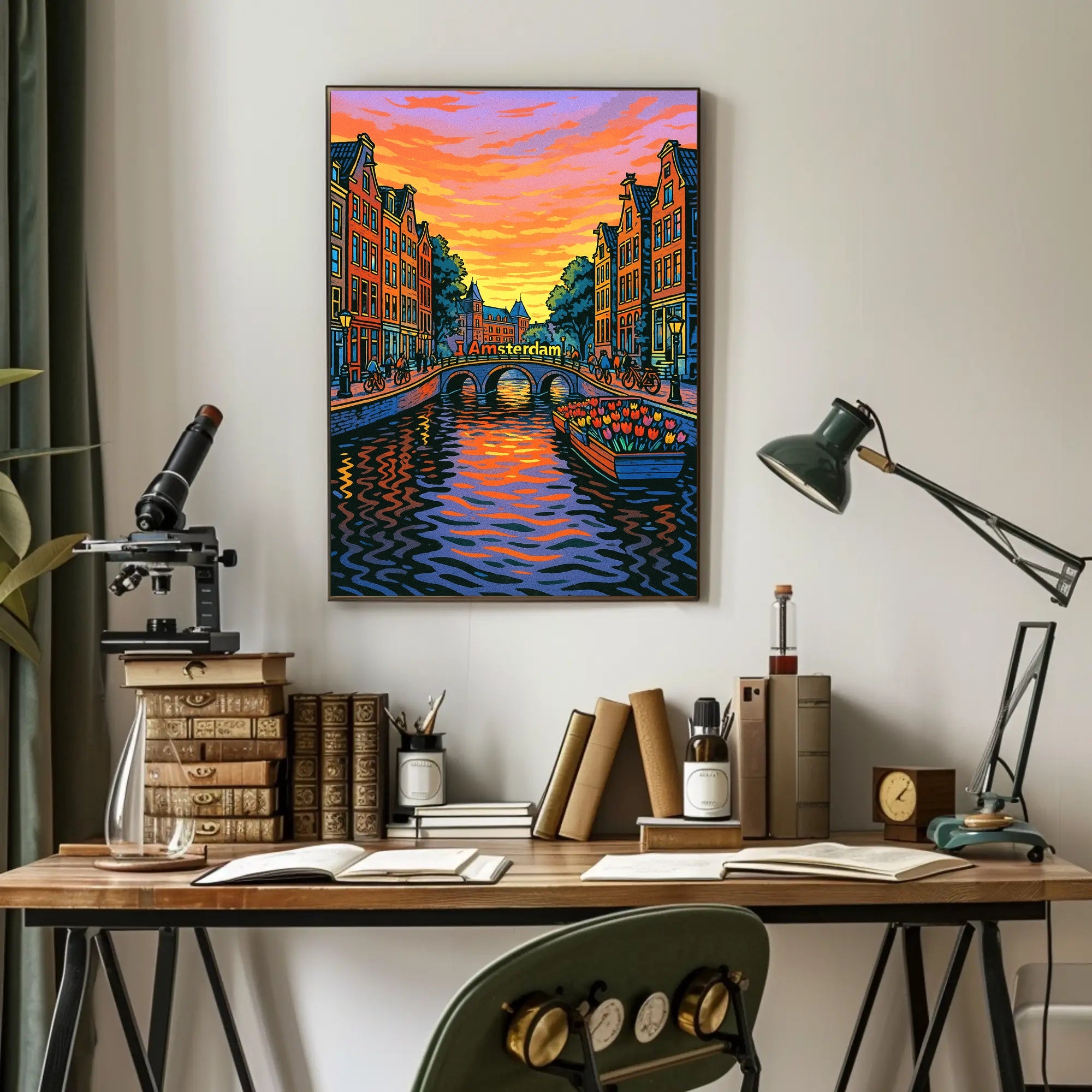 Amsterdam at Sunset Poster PosterGoat