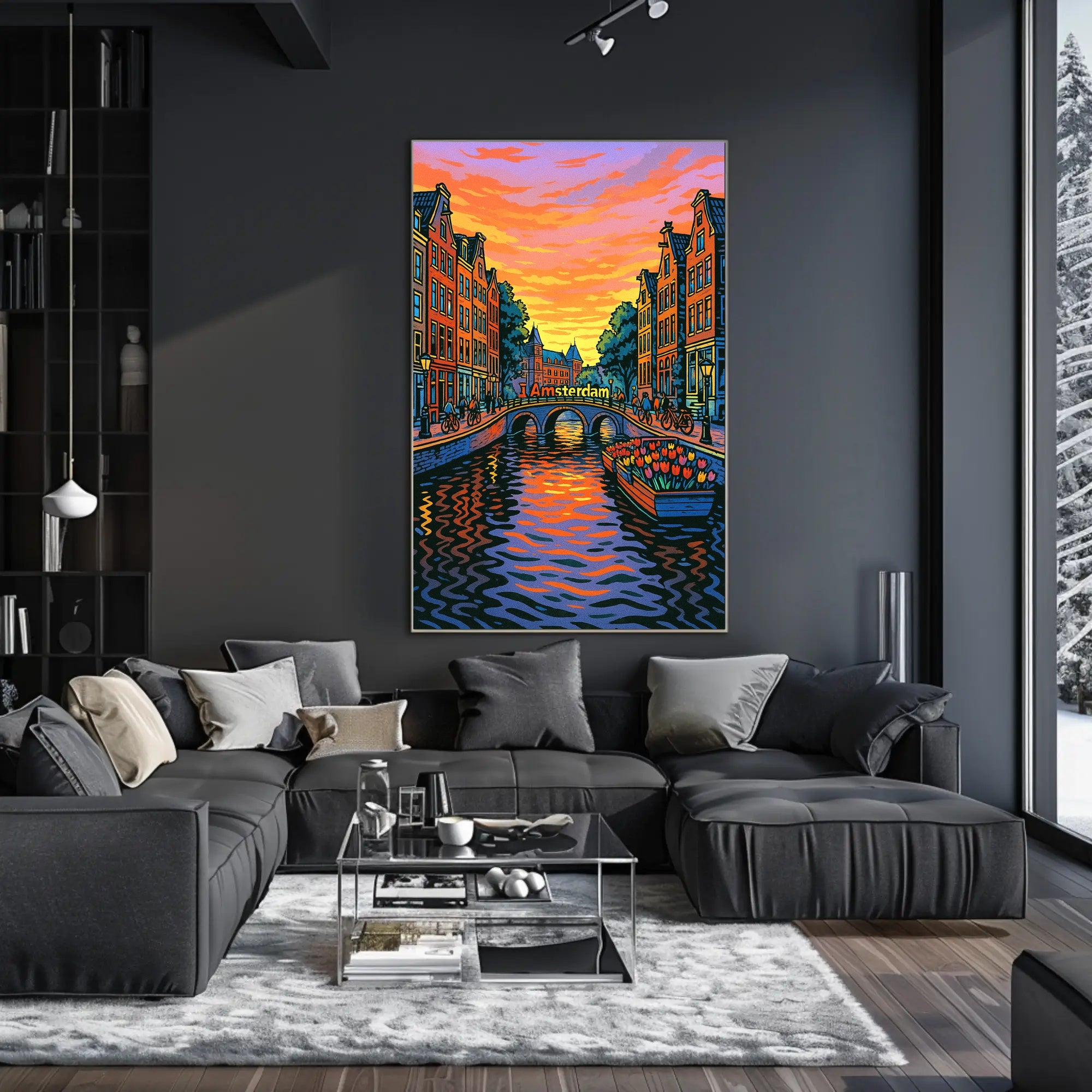 Amsterdam at Sunset Poster PosterGoat