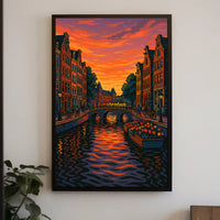 Amsterdam at Sunset Poster PosterGoat
