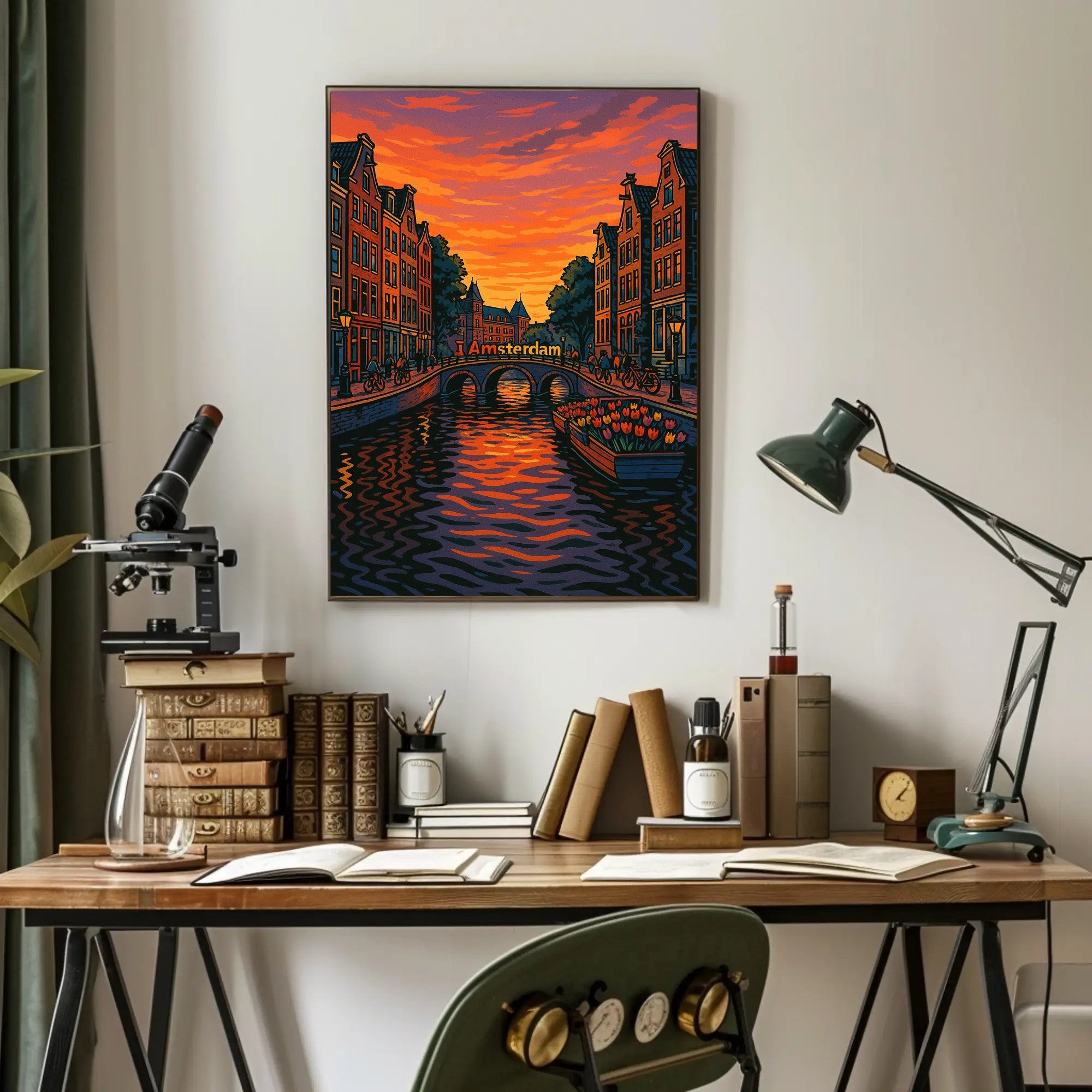 Amsterdam at Sunset Poster PosterGoat