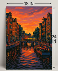 Amsterdam at Sunset Poster PosterGoat