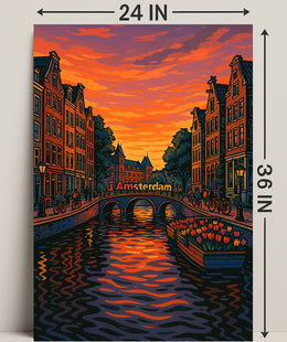Amsterdam at Sunset Poster PosterGoat