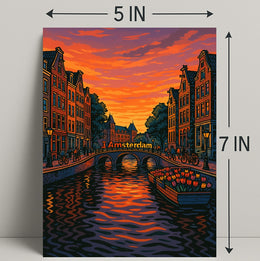 Amsterdam at Sunset Poster PosterGoat