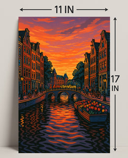 Amsterdam at Sunset Poster PosterGoat