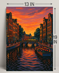Amsterdam at Sunset Poster PosterGoat