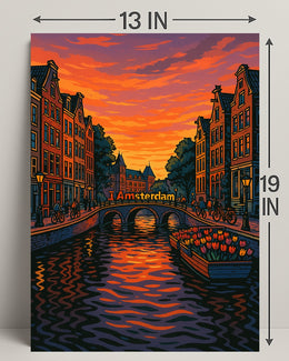 Amsterdam at Sunset Poster PosterGoat