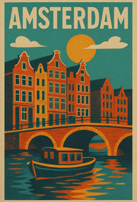 Amsterdam's Charm Captured in Vintage Travel Poster PosterGoat