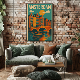Amsterdam's Charm Captured in Vintage Travel Poster PosterGoat