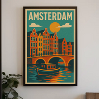 Amsterdam's Charm Captured in Vintage Travel Poster PosterGoat