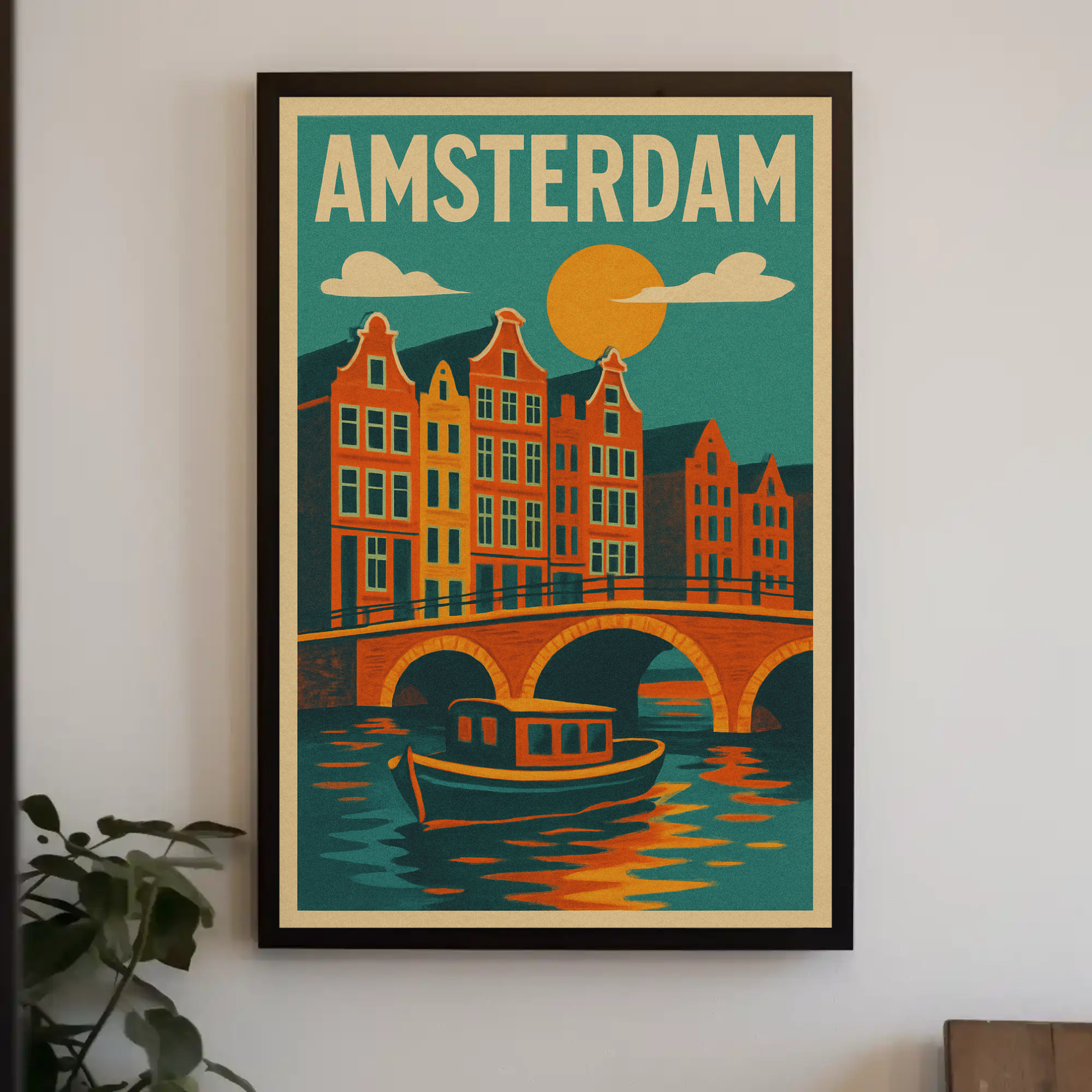 Amsterdam's Charm Captured in Vintage Travel Poster PosterGoat