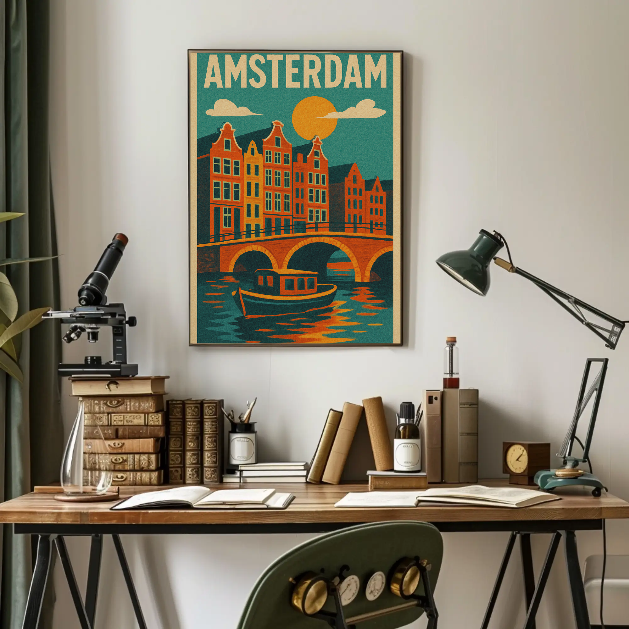 Amsterdam's Charm Captured in Vintage Travel Poster PosterGoat