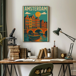 Amsterdam's Charm Captured in Vintage Travel Poster PosterGoat