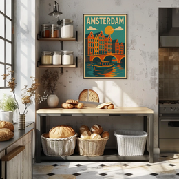 Amsterdam's Charm Captured in Vintage Travel Poster PosterGoat