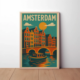 Amsterdam's Charm Captured in Vintage Travel Poster PosterGoat