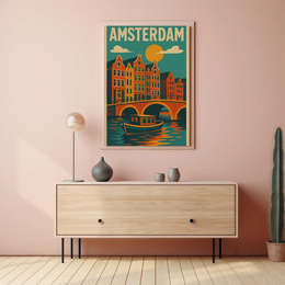 Amsterdam's Charm Captured in Vintage Travel Poster PosterGoat