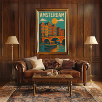 Amsterdam's Charm Captured in Vintage Travel Poster PosterGoat