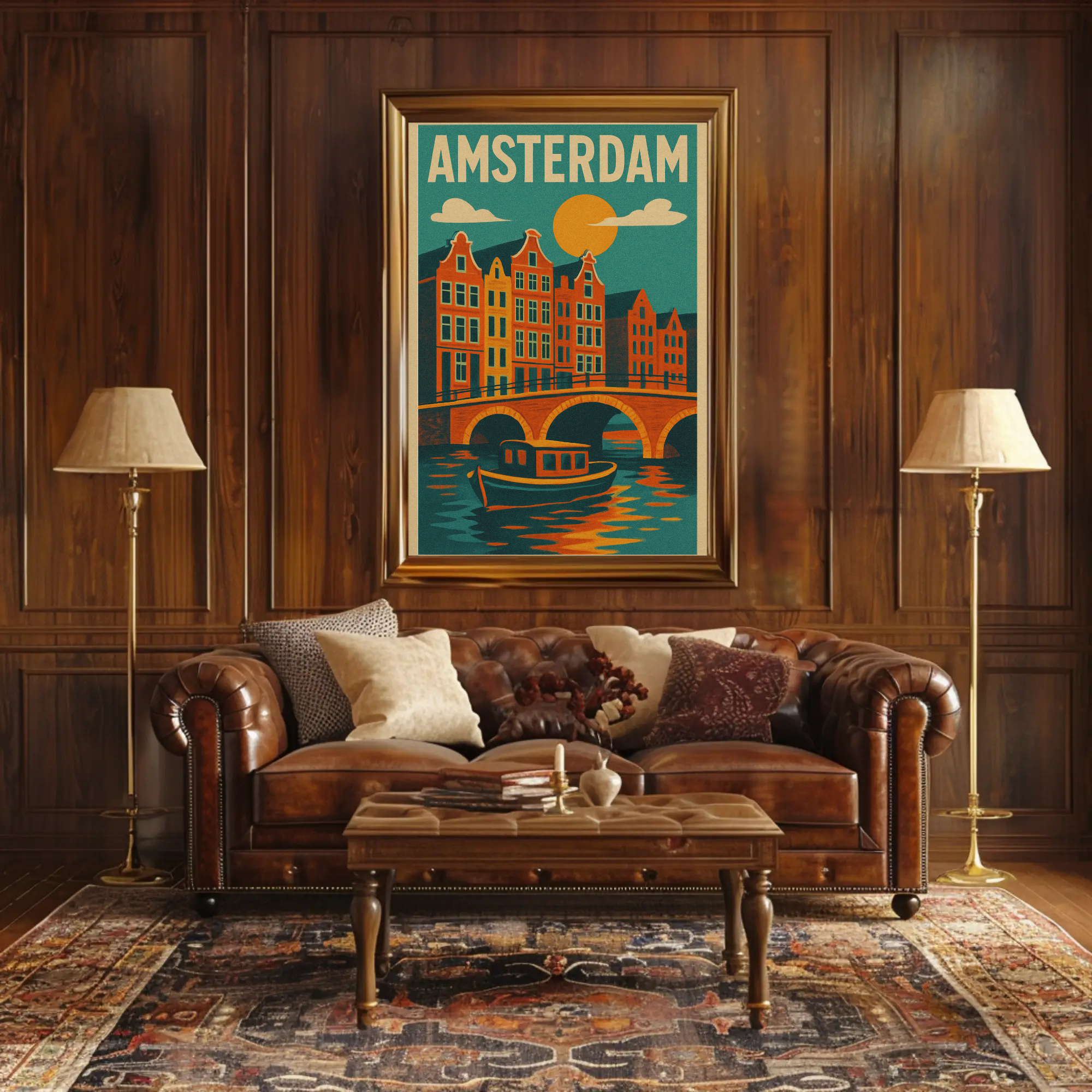 Amsterdam's Charm Captured in Vintage Travel Poster PosterGoat
