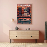 Amsterdam's Charming Autumn Canal Scene Travel Poster PosterGoat