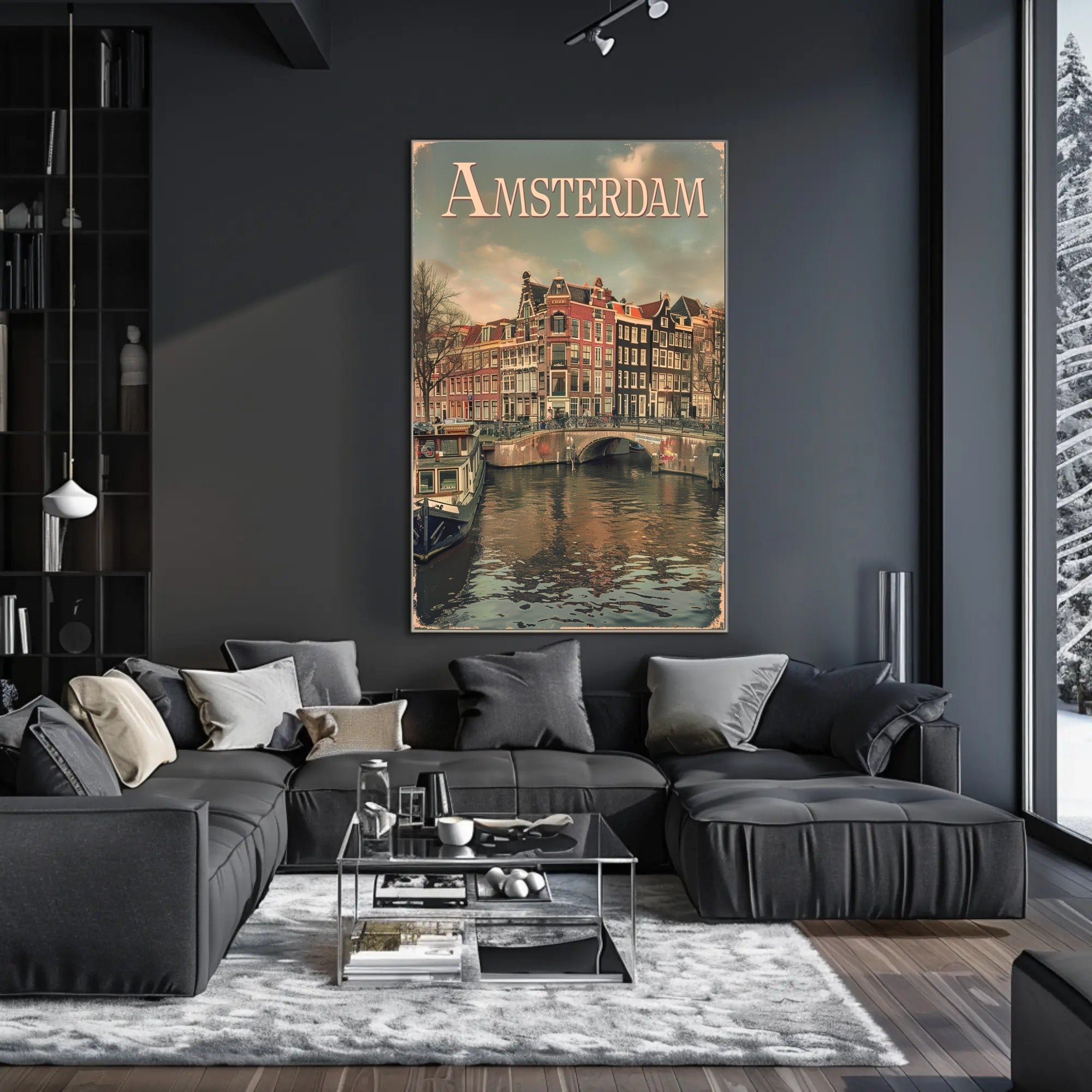 Amsterdam's Historic Canals Vintage Urban or Cityscape Poster PosterGoat