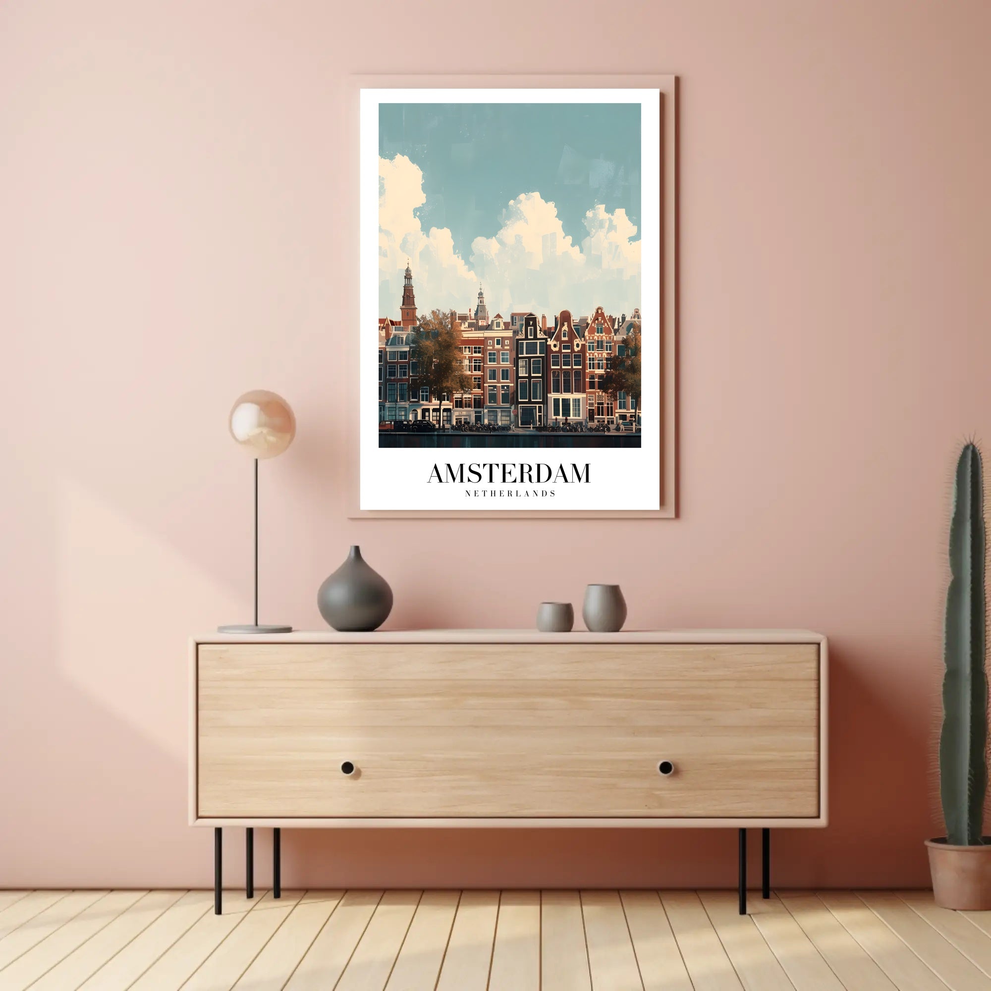 Amsterdam's Iconic Canal View Urban or Cityscape Poster PosterGoat