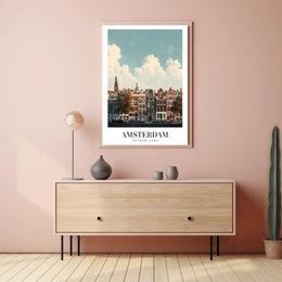 Amsterdam's Iconic Canal View Urban or Cityscape Poster PosterGoat