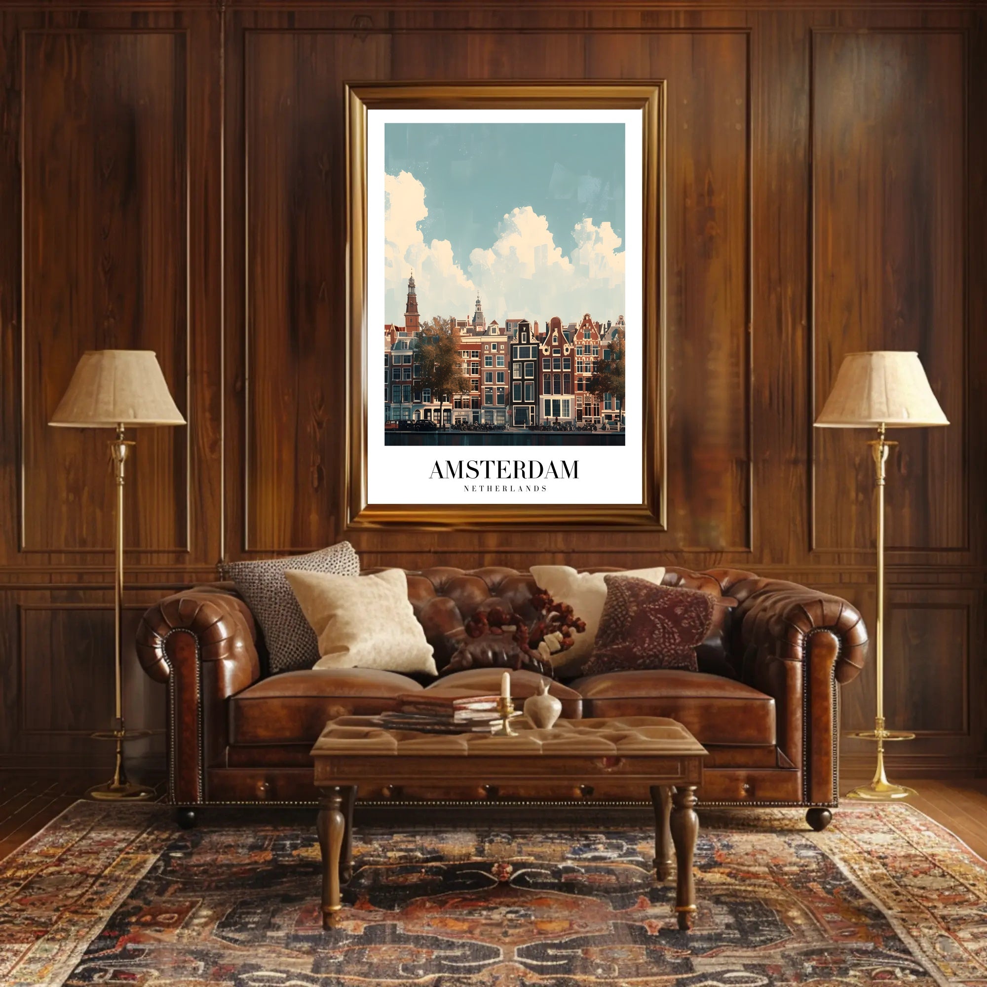 Amsterdam's Iconic Canal View Urban or Cityscape Poster PosterGoat