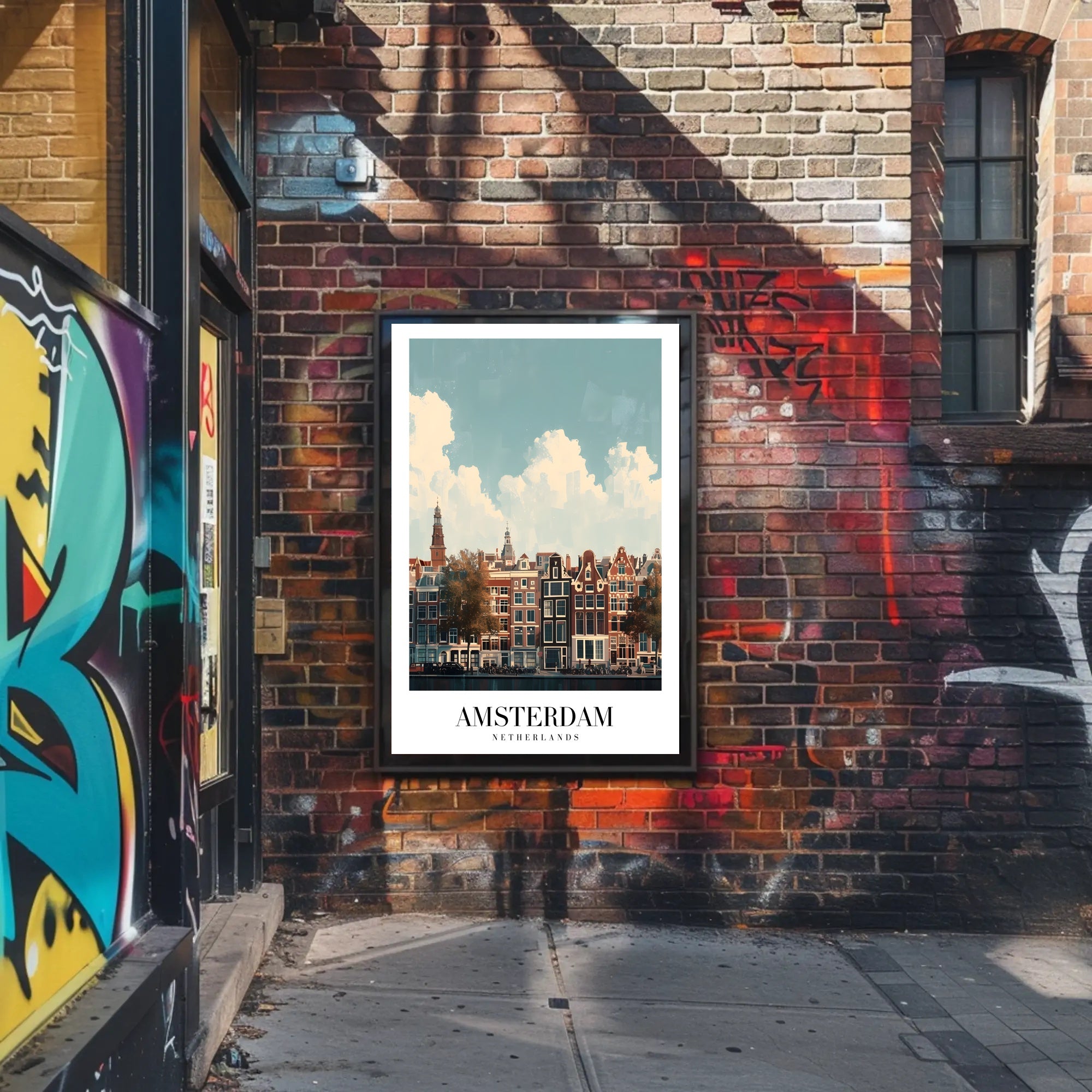 Amsterdam's Iconic Canal View Urban or Cityscape Poster PosterGoat